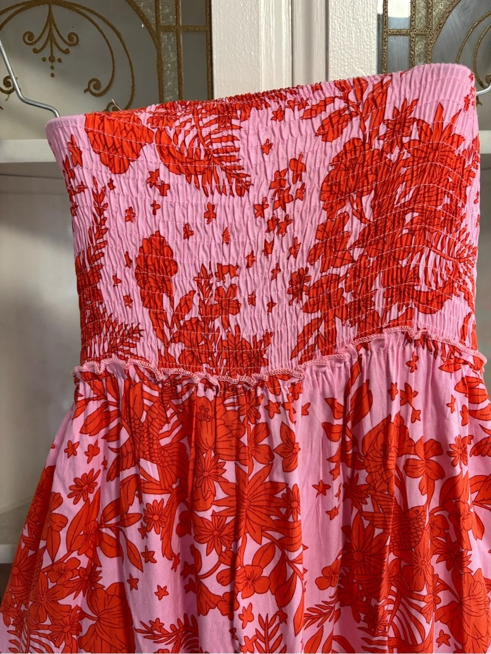 Abel The Label Strapless Pink and Red Floral Maxi Dress - Picture 5 of 9